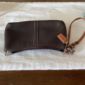 Brown Leather Coach Wristlet